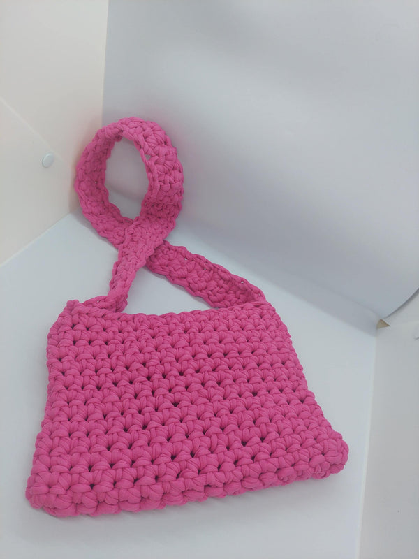 Pink Crossbody Bag, Handbag  Crochet, Shoulder Bag Crochet, Colorful Perfect for Any Outfit, Gift For Her, Handle Bag, Crochet Handmade