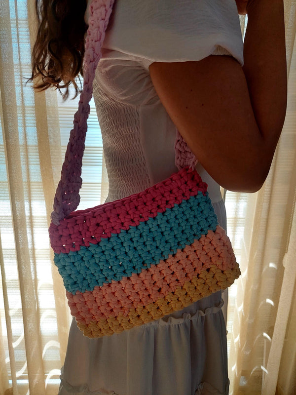 Vibrant Handmade Crochet Crossbody Bag - Colorful Shoulder Handbag Perfect for Any Occasion, Ideal Gift for Her