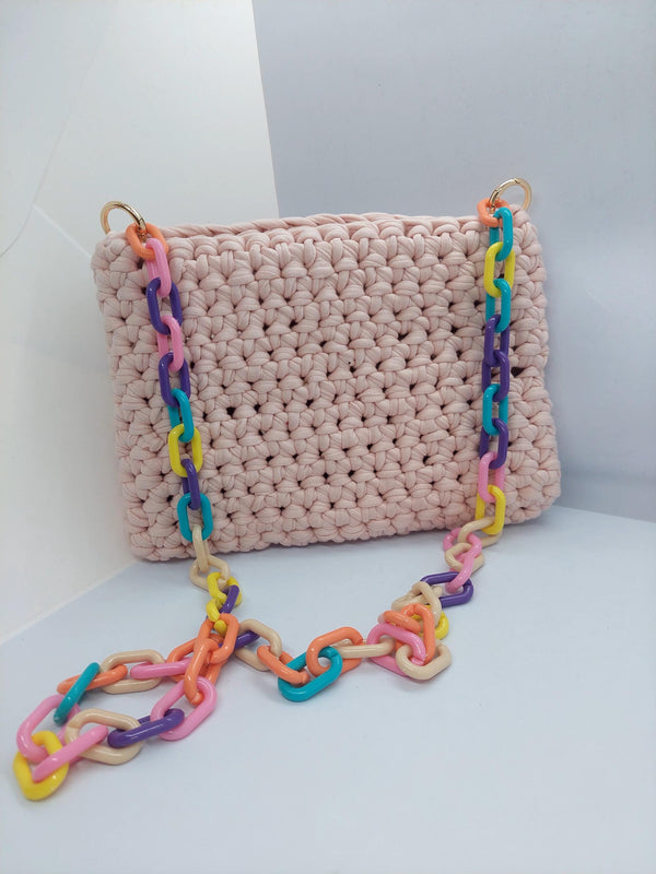 Pink Crossbody Bag, Handbag  Crochet, Shoulder Bag Crochet, Colorful Perfect for Any Outfit, Gift For Her, Handle Bag, Crochet Handmade