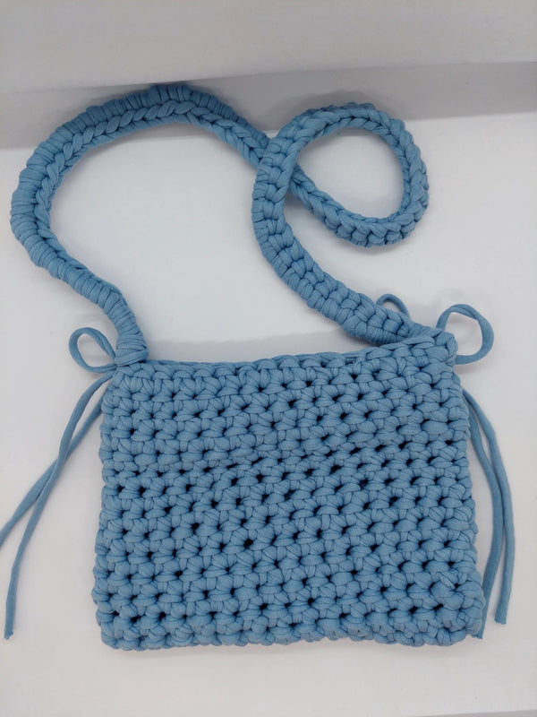 Vibrant Blue Crochet Crossbody Bag - Handmade Shoulder Accessory for Every Occasion!