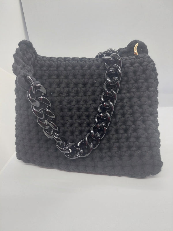 Stylish Black Crochet Crossbody Handbag - Versatile Shoulder Bag for Every Occasion, Ideal Gift for Her